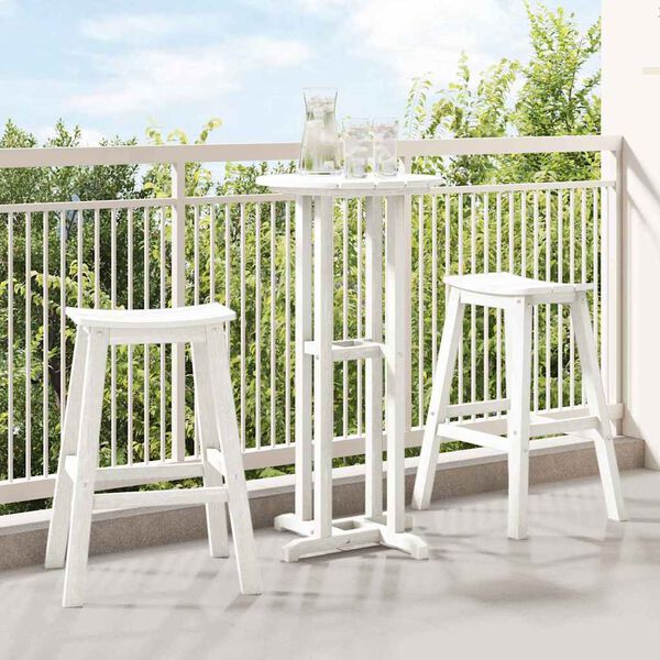 vidaXL Sgabello da bar 2 pcs Bianco 52 x 43 x 73.5cm HDPE