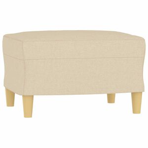 vidaXL Poggiapiedi Crema 60x50x41 cm in Tessuto