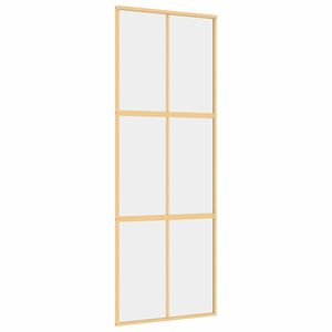 vidaXL Porta Scorrevole Dorata 76x205 Vetro Trasparente ESG Alluminio