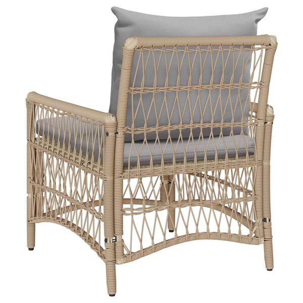 vidaXL Sedia da Giardino con cuscino Beige 73 x 61 x 77 cm polyrattan
