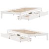 vidaXL Giroletto con Cassetti Bianco 90x190 cm Legno Massello di Pino