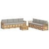 vidaXL Set di divani da esterno 9 pz Bianco e Grigio Chiaro Poliestere