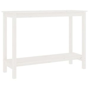 vidaXL Tavolo Consolle Bianco 110x40x80 cm in Legno Massello di Pino