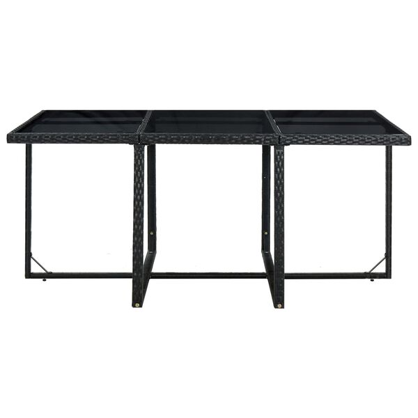vidaXL Set da Pranzo da Giardino 11 pz con Cuscini in Polyrattan Nero