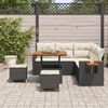 vidaXL Set Divano da Giardino 9 pcs Nero e Crema polyrattan