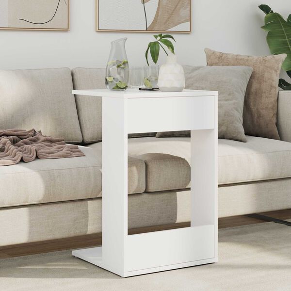vidaXL Tavolo laterale Bianco 40 x 38 x 62,5 cm Legno multistrato