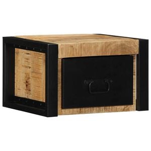 vidaXL Comodino 40x35x25 cm in Legno Grezzo Massello di Mango