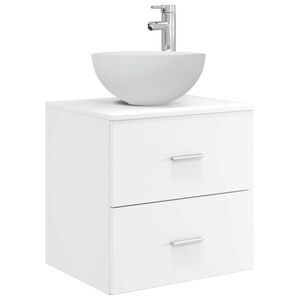 vidaXL Mobiletto con Lavabo a Parete Bianco 49,5 x 35 x 63 cm
