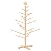 vidaXL Albero di Natale in legno con supporto Naturale 125 cm
