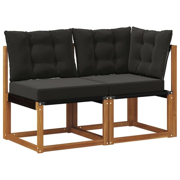 vidaXL Divano modulare da esterno e angolare 2 Pezzo Naturale