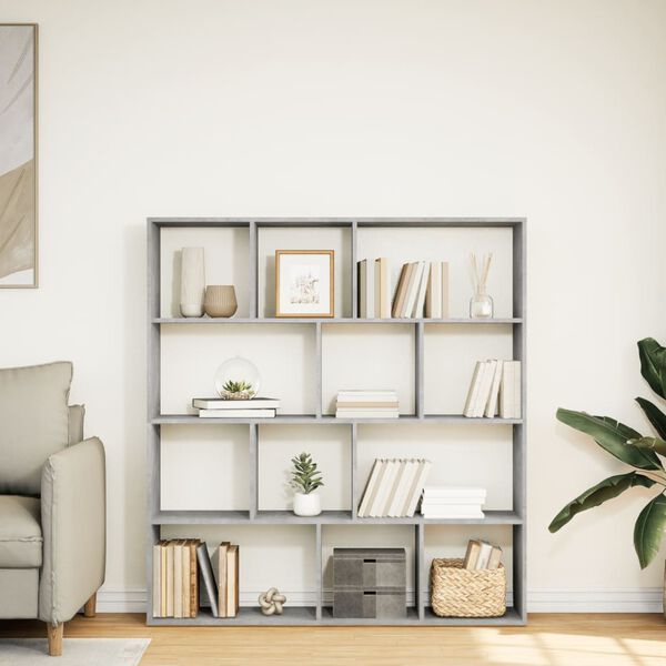vidaXL Libreria Grigio Cemento 132x29x141,5 cm in Legno Multistrato