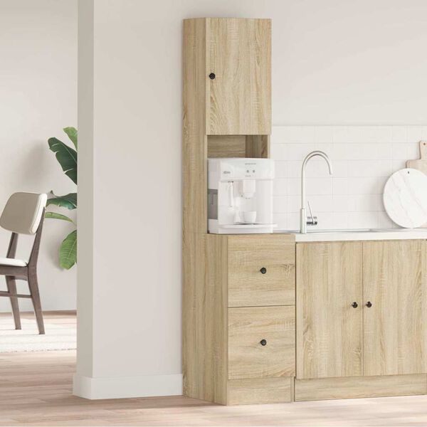 vidaXL Mobile da cucina Beige 35 x 50 x 180 cm Legno multistrato