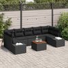 vidaXL Set Divano da Giardino con archiviazione 8 pcs Nero polyrattan
