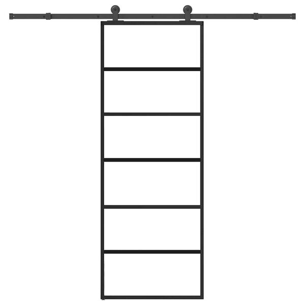 vidaXL Porta Scorrevole con Ferramenta 76x205cm Vetro ESG Alluminio