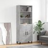 vidaXL Credenza Grigio Cemento 69,5x34x180 cm in Legno Multistrato