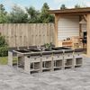 vidaXL Set Pranzo Giardino 11pz con Cuscini Grigio Chiaro Polyrattan