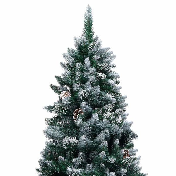 vidaXL Albero di Natale Artificiale con LED e Set di Palline e Pigne 180 cm