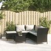 vidaXL Set Divani da Giardino 4 pz con Cuscini Nero in Polyrattan