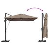 vidaXL Parasol Roma a braccio Tortora e Nero 352 x 251 x 265 cm