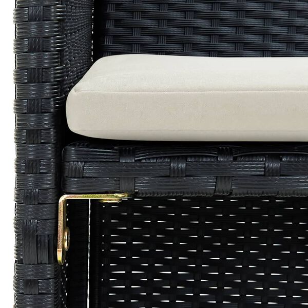 vidaXL Divano da Giardino a 2 Posti con Cuscini in Polyrattan Nero