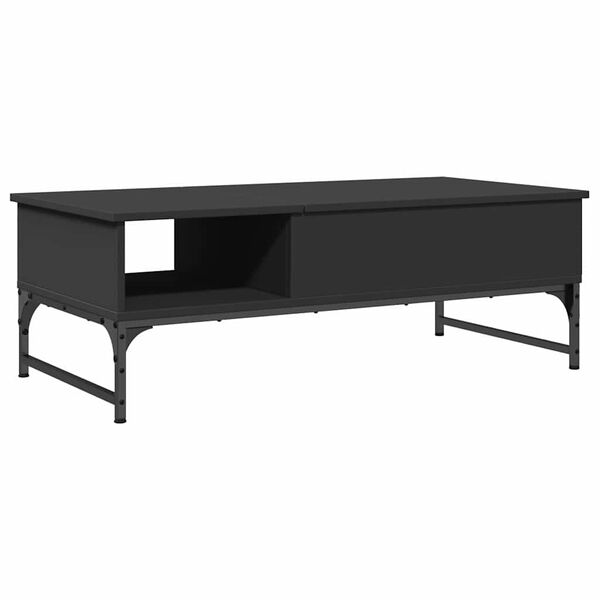 vidaXL Tavolino Salotto Nero 100x50x35 cm Legno Multistrato e Metallo
