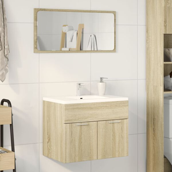 vidaXL Mobile Sottolavabo Rovere Sonoma 60x38,5x46cm Legno Multistrato