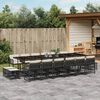 vidaXL Set da Pranzo da Giardino 17 pz con Cuscini Nero in Polyrattan