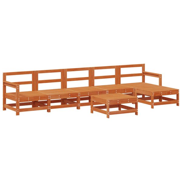 vidaXL Set Lounge da Giardino 7 pcs Marrone Cera