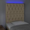vidaXL Testiera a LED Crema 80x7x118/128 cm in Tessuto