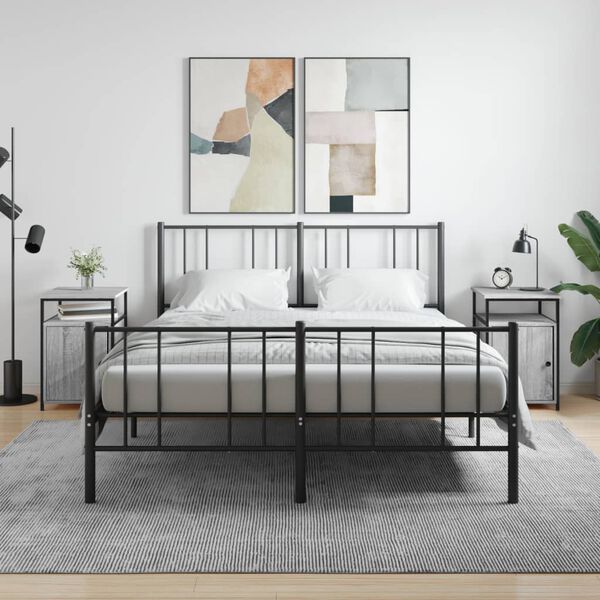 vidaXL Comodini 2 pz Grigio Sonoma 40x42x60 cm in Legno Multistrato