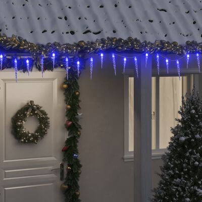 vidaXL Luce Natale a Ghiacciolo 200 LED Blu 20 m Acrilico PVC