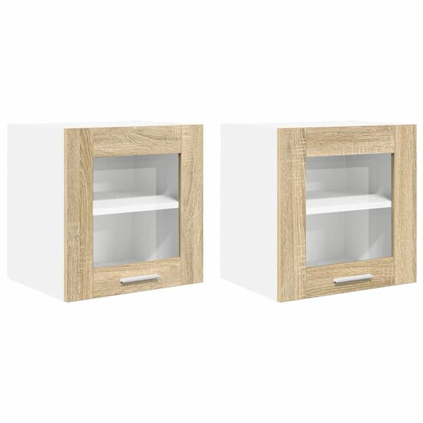 vidaXL Armadio pensile con porta 2 pcs Rovere Sonoma 40 x 31 x 40 cm