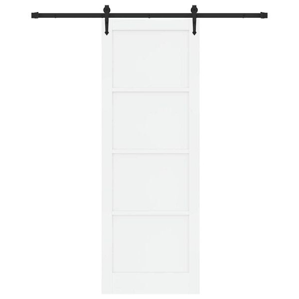vidaXL Porta scorrevole ORKDAL Bianco e Nero 83 x 232 cm Pino massello