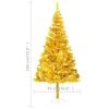 vidaXL Albero di Natale Preilluminato con Palline Oro 180 cm PET