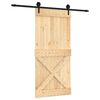 vidaXL Porta scorrevole Naturale e Nero 95 x 210 cm