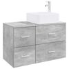 vidaXL Set di mobili per il bagno 2 pz Grigio Cemento