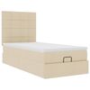 vidaXL Struttura Letto Pouf con Materasso Crema 80x200 cm in Tessuto