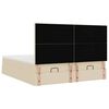 vidaXL Struttura Letto Pouf con Materassi Crema 180x200 cm in Tessuto