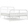 vidaXL Giroletto con Testiera e Pediera Metallo Bianco 140x190 cm