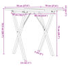 vidaXL Tavolo da Pranzo Telaio a X 70x70x75,5 cm Legno Pino e Acciaio
