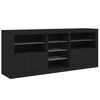vidaXL Credenza con Luci LED Nera 162x37x67 cm