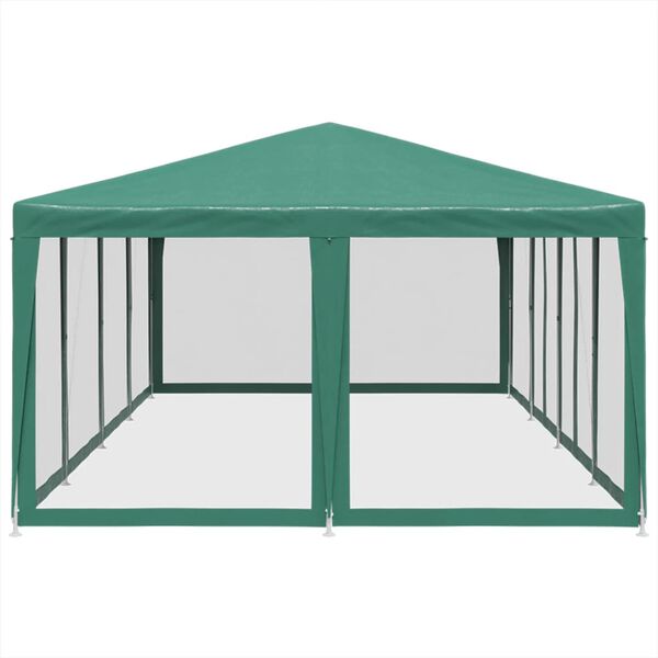 vidaXL Tenda per Feste con 12 Pareti Laterali in Rete Verde 8x4 m HDPE