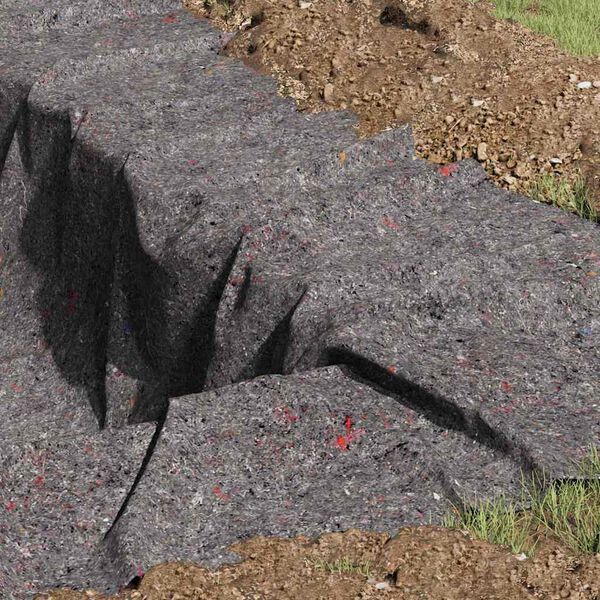 vidaXL Tessuto per Laghetti Grigio 1 x 25 m Poliestere e Cotone