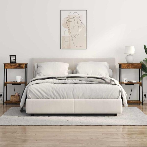 vidaXL Armadio da Notte Rovere fum&eacute; 41 x 31 x 76 cm Legno multistrato