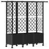 vidaXL Letto Rialzato con Griglia e Tetto Nero 163,5 x 40 x 142 cm PP