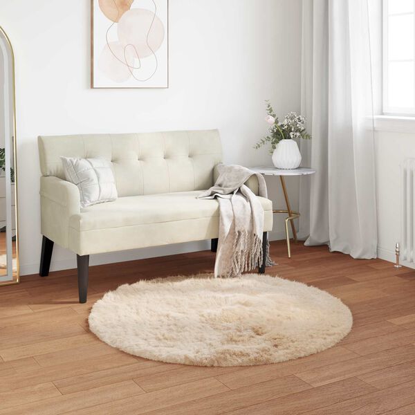 vidaXL Tappeto Pecora Tafalla Beige Ø 120 cm Poliestere