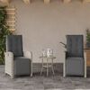 vidaXL Set da Bistr&ograve; 3 pz con Cuscini Grigio Chiaro in Polyrattan