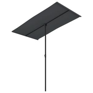 vidaXL Ombrellone da Giardino con Palo in Alluminio 180x110cm Nero