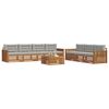 vidaXL Set di divani da esterno 8 pcs Grigio Naturale e Chiaro