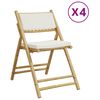 vidaXL Sedie da Bistrot Pieghevoli 4 pz Cuscini Bianco Crema in Bamb&ugrave;